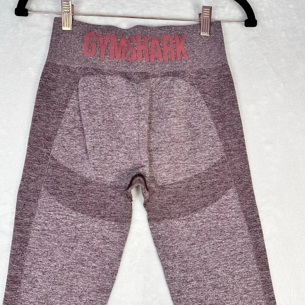 GYMSHARK High Waisted Flex Leggings Berry Rose Sz S/M Sculpting Yoga Athleisure - Picture 6 of 8